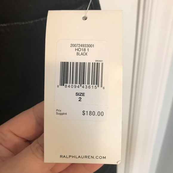 NWT RALPH LAUREN SZ 2/26 Regal Straight Black Jean - Picture 3 of 9